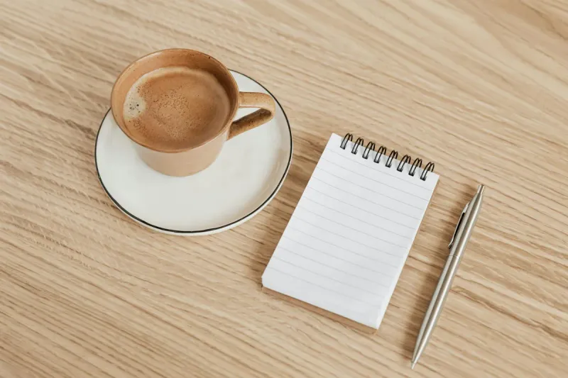 Open journal in warm ambient lighting
